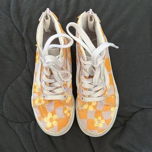 Vans - Flower and Checkered Pattern - Kids Size 12.5